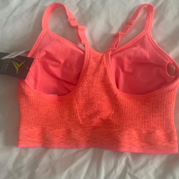 OLD NAVY Light Support Padded Sports Bra M orange NWT racerback adjustable strap - Picture 2 of 3